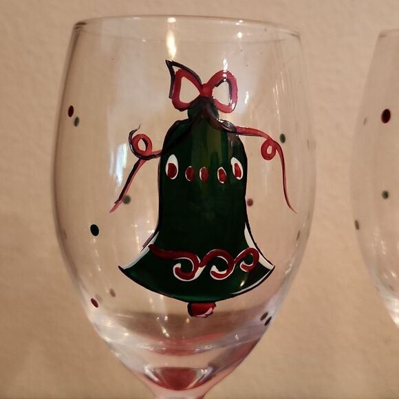 Tabla Christmas Wine Glasses Goblets - Picture 2 of 6
